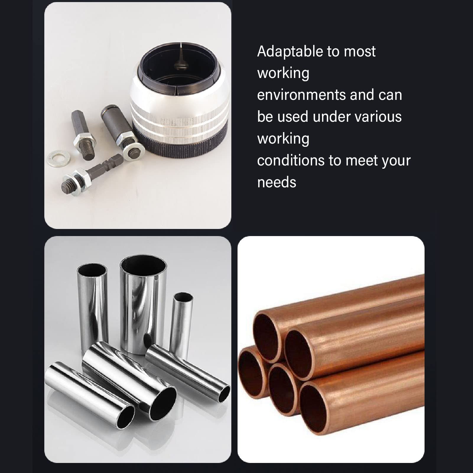 Tube Deburr Reamer Connector, Robust Stainless Steel Pipe Reamer Connector Tube Deburr Chamfer Connector for Trimming, Copper, Brass, Aluminum Pipe