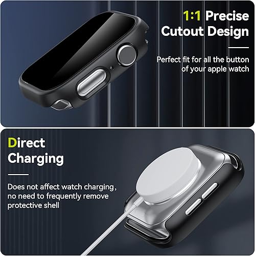 Miniatura 5 de WSKEN Paquete de 2 fundas de privacidad para Apple Watch de 1.575 pulgadas (1.575 in) para las series 6, 5, 4 SE, antiespía de 26 grados