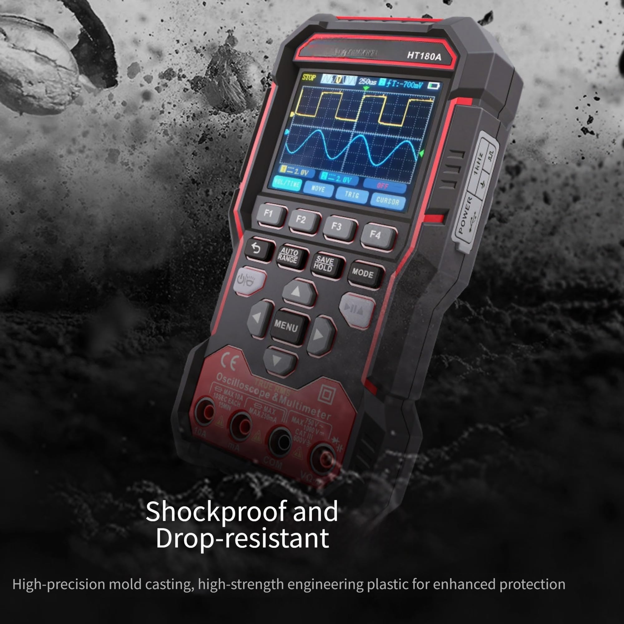 HT180A 3-in-1 Oszilloskop Multimeter Signalgenerator