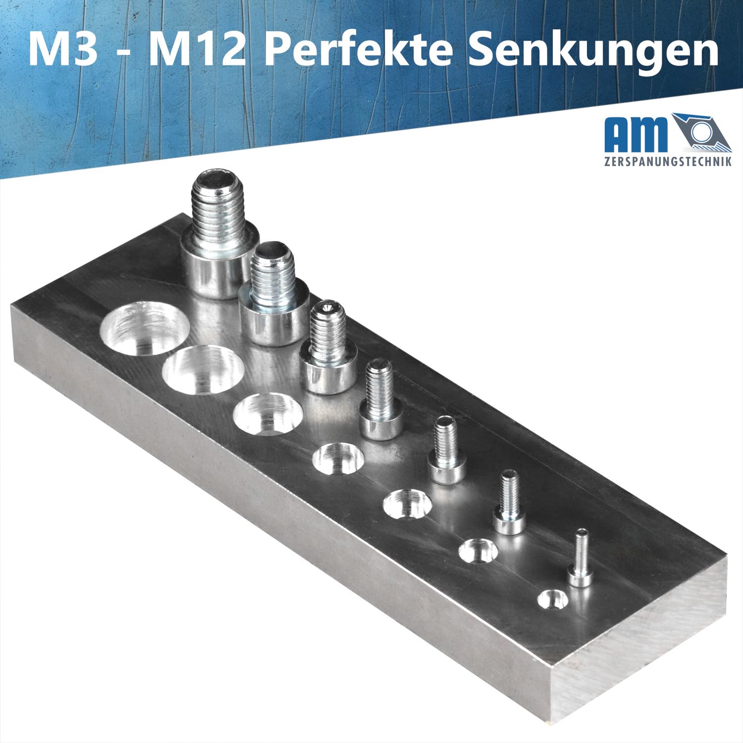 HSS Flachsenker DIN 373 Mittel M5 | Metall Zapfensenker PROFESSIONELL | Senker für Holz, Metall, Edestahl, Kunststoff | Senkbohrer Holz - M5, Durchgangsloch Mittel
