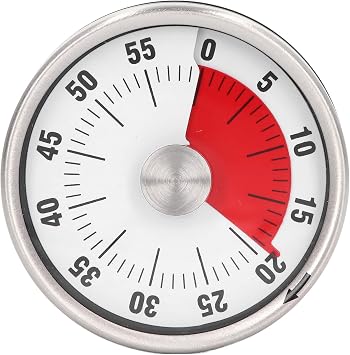 Kitchen Timer, 60 Minute Visual Cooking Timer with Magnetic Back & 70db Alarm, Stainless Steel Mechanical Countdown Timer for Kids and Adults, Kitchen, Classroom, Office, Cooking,