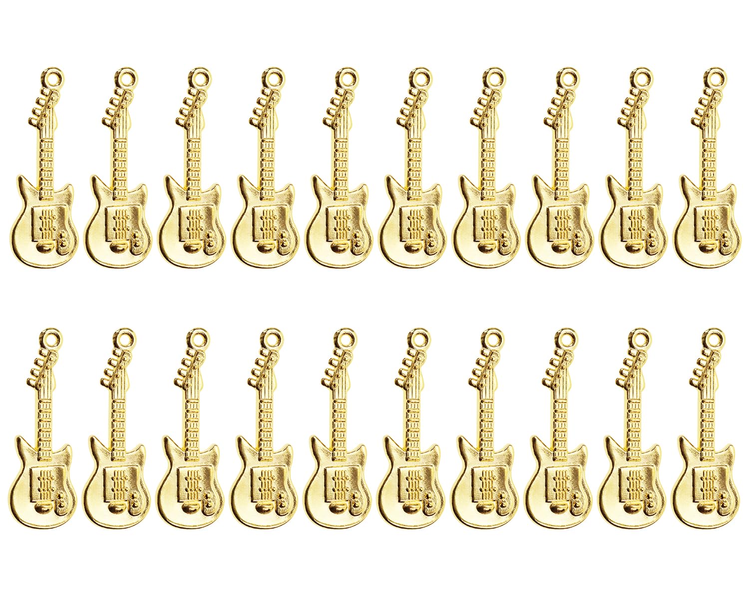 PPhtony Vintage Guitar Charms Music Theme Instrument Pendant for Bracelet Earring Necklace Keychain Jewelry Making Cards Scrapbook Gift Christmas