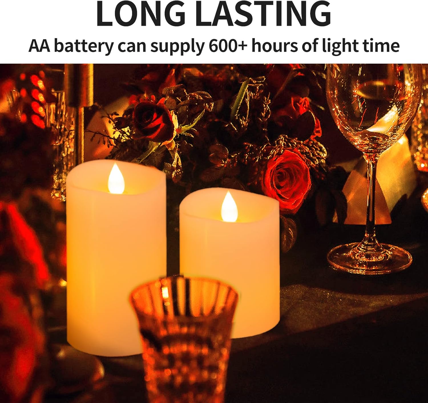 3x4 Flameless Candles Set of 1, 2AA Battery Life 600 Hours Battery Candles Flickering with Timer, 4 inch Flameless Candles with Remote for Indoor/Outdoor, Ivory - Image 3