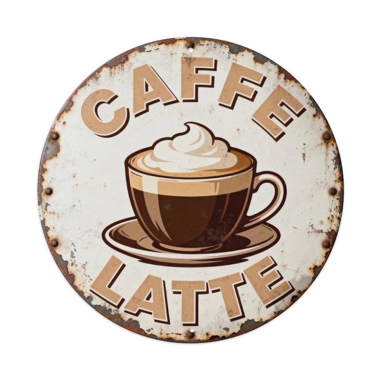 Caffe Latte Metal Tin Sign Plaque