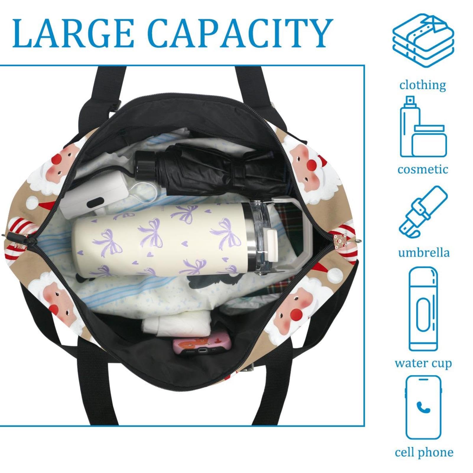 Reisetasche, Weihnachtsmann, erweiterbar, Wochenende, Übernachtung, wasserdicht, Sport, Fitnessstudio, Krankenhaustasche, Mehrfarbig 4, Eine Größe, Reisetasche