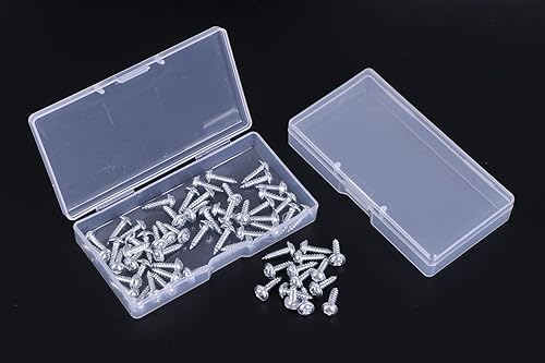 Miniatura 6 de Mini Skater Caja de plástico visible de alta transparencia de 3.52 x 1.8 x 0.55 pulgadas, caja de almacenamiento transparente de tamaño pequeño con