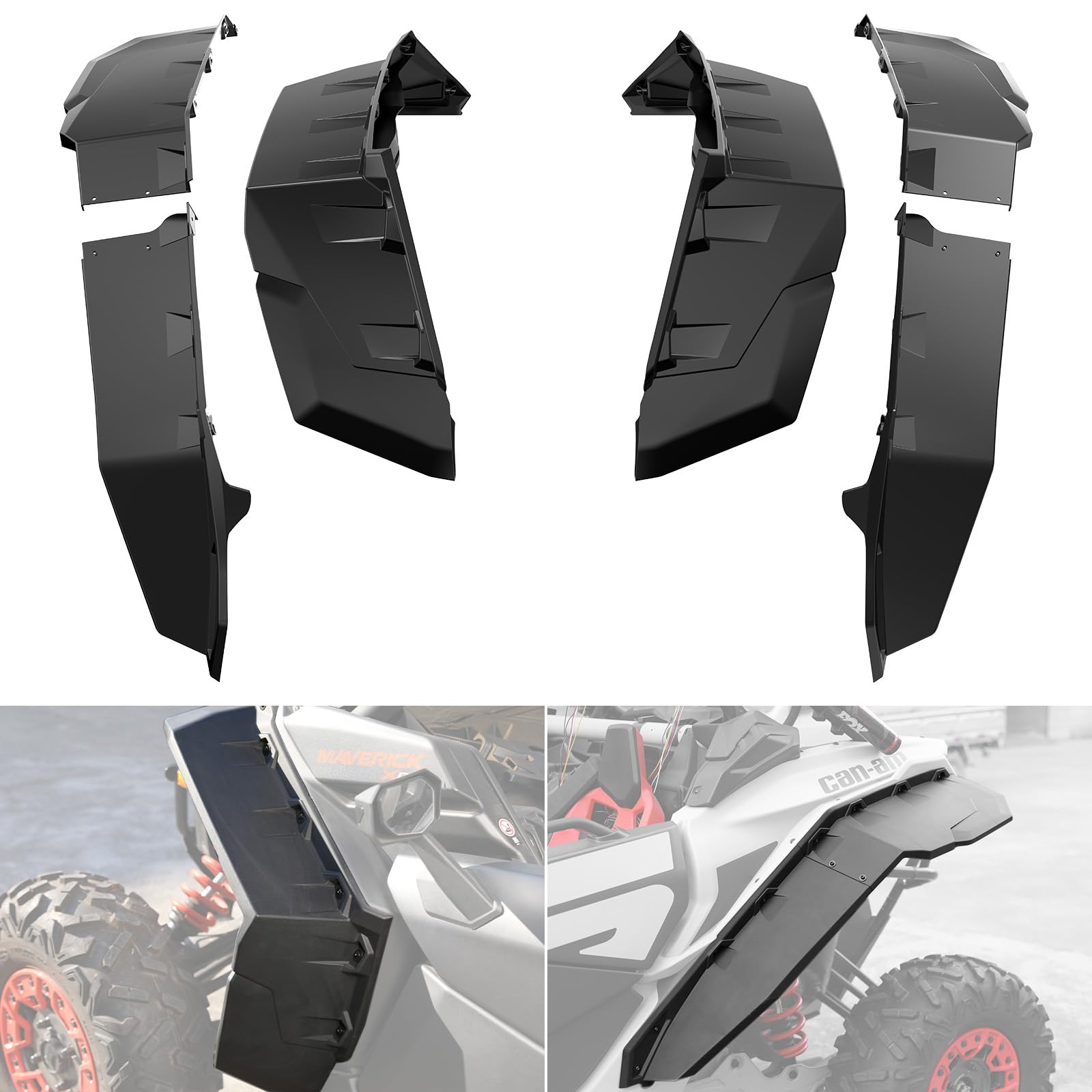 Traxxas 8072X – Set De Guardabarros Interiores Delanteros Y Traseros Anchos Con Cubiertas De Luz De Roca Y Tornillos