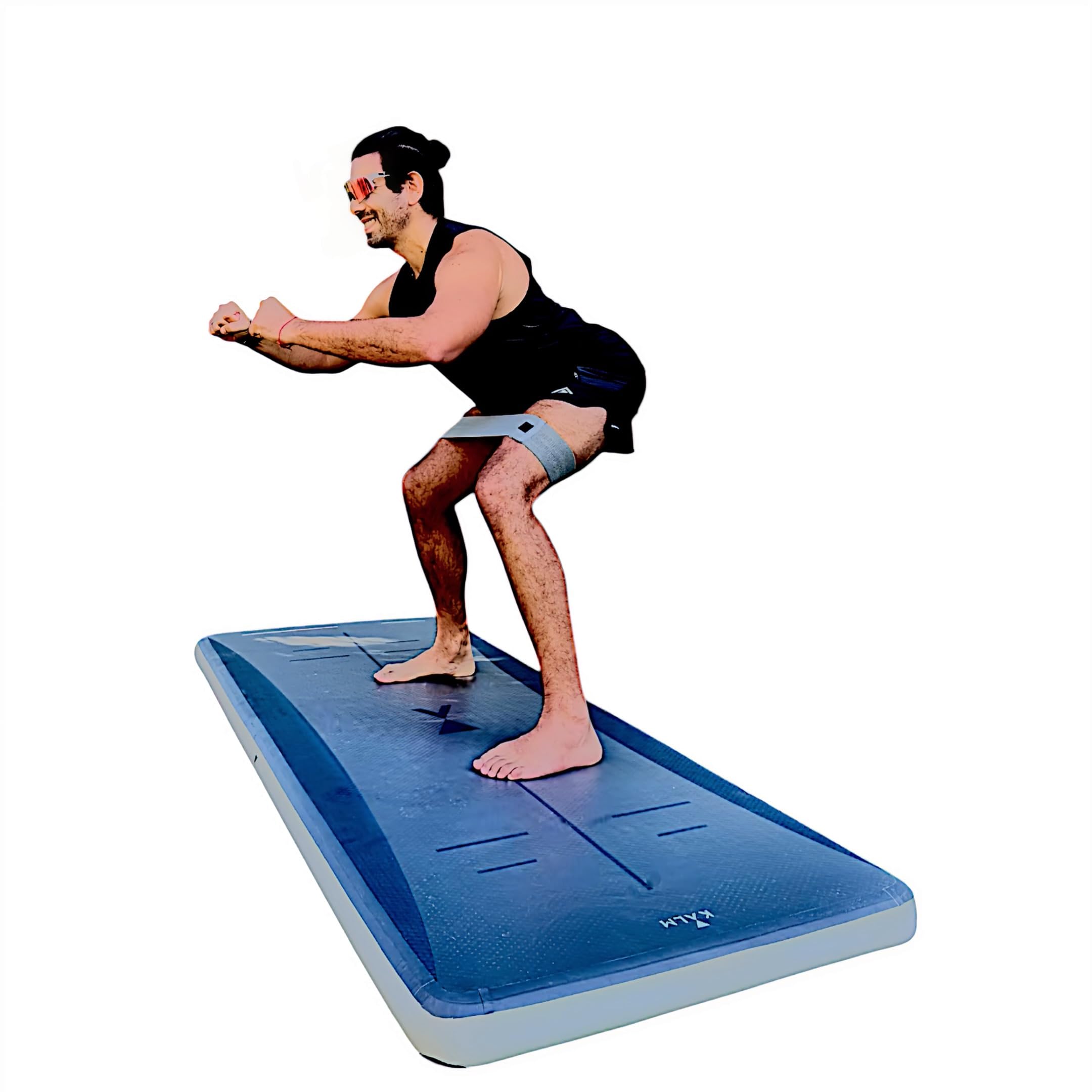 Kalm Now Tumble Track Mat for Beach Yoga, Outdoor Gymnastics | Inflatable and Portable Air Tumbling Mat | Outdoor Fitness Mat Sand Free Board Workout Equipment | Yoga on the Beach Exercise Air Mat (Zephyr)