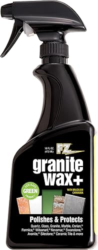 Granite Wax Plus - Limpiador y esmalte de granito, removedor de manchas de agua dura, limpiador de cocina y baño, brillo sin rayas, cera de