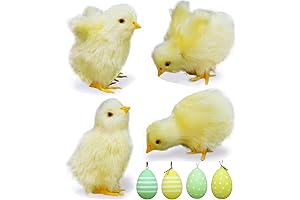 8 Pcs Squishy Chicks Decor Set, Chirping Easter Chicks, Realistic Baby Chicks,...