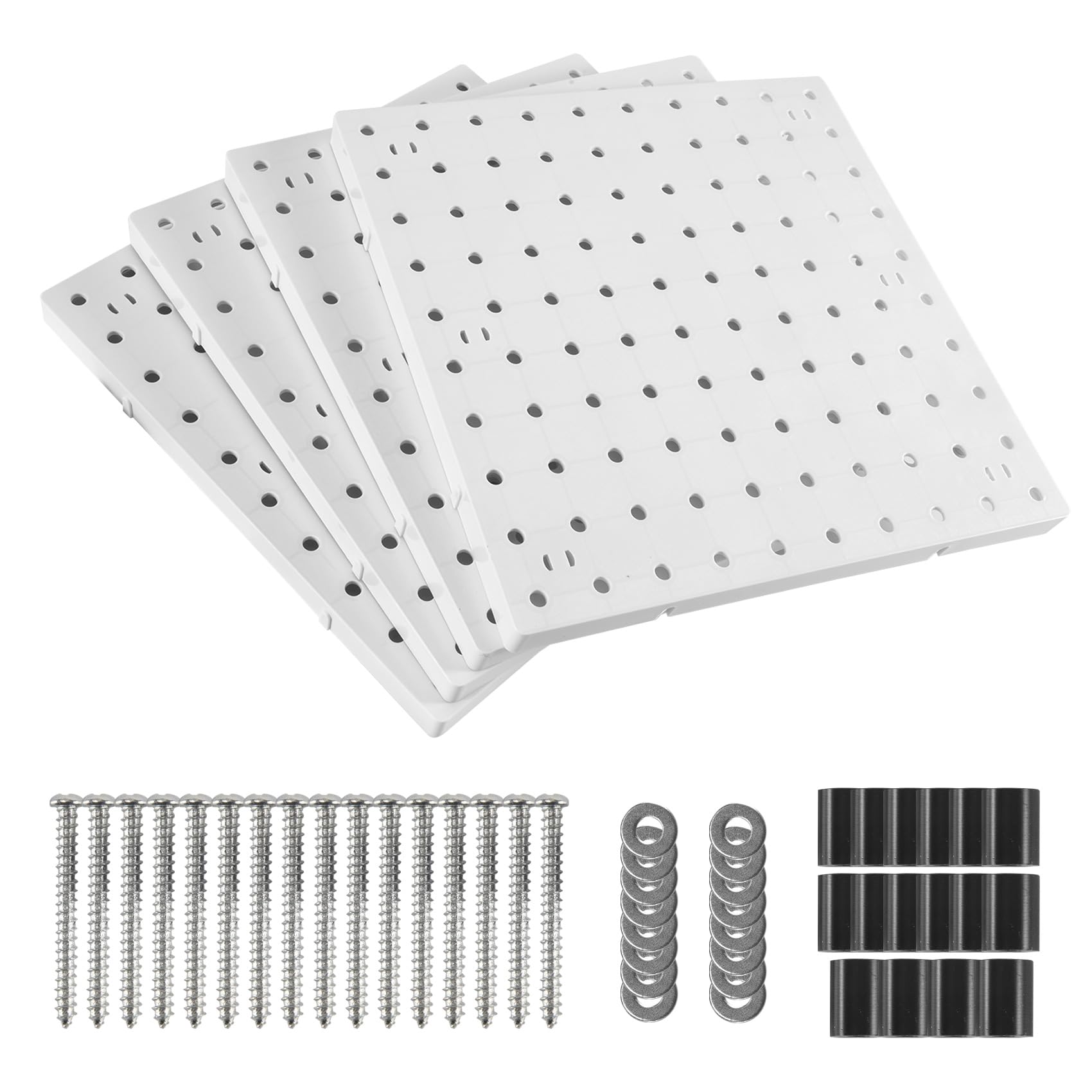 detee Pegboards, Pegboard Wall Organizer Panels, Peg Boards, for Wall, Craft Room, Kitchen, Garage, Living Room, Bathroom(4Pcs)