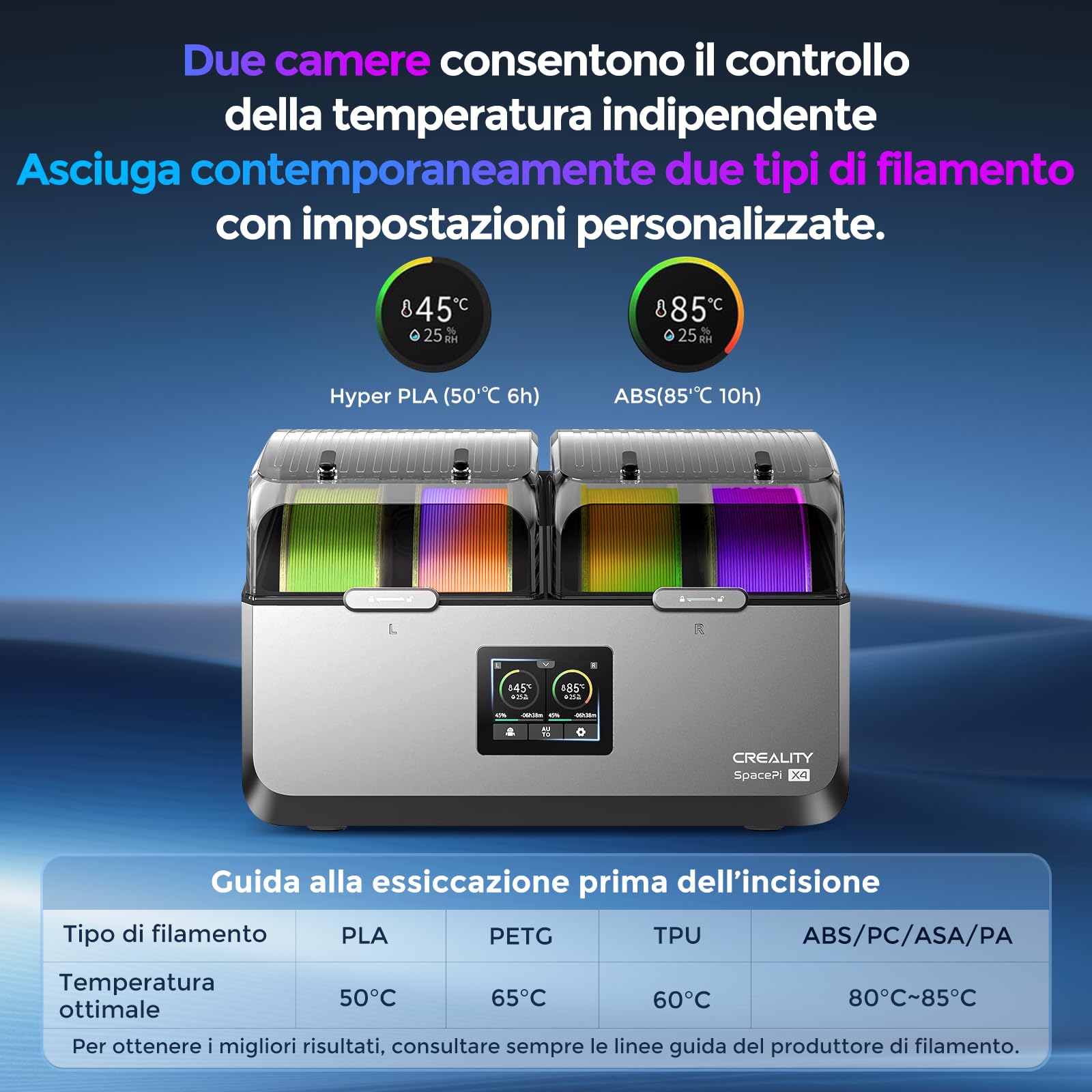 Creality Essiccatore A Filaento per Stapante 3D, Space PI Scatola
