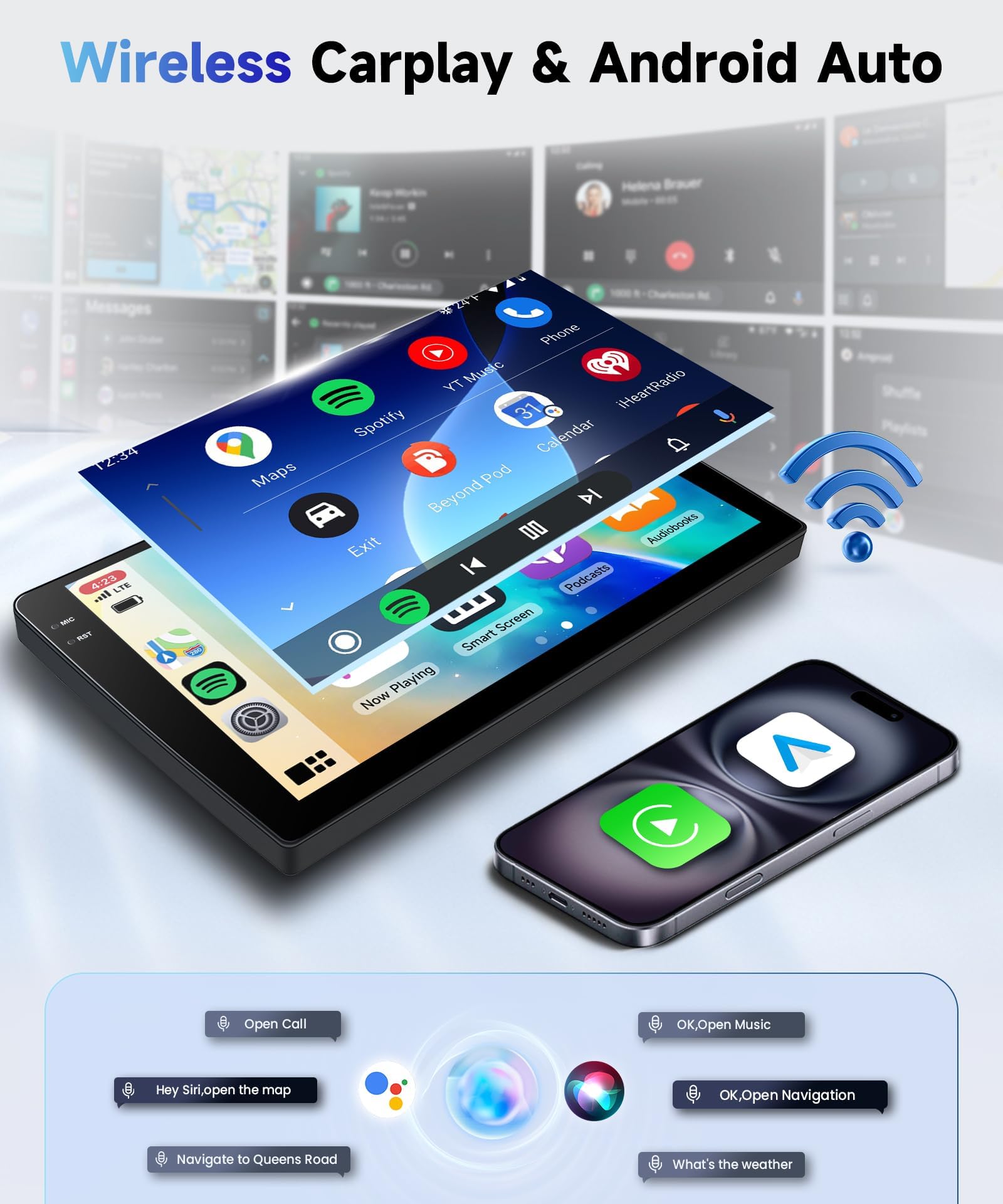 Radio samochodowe 4G 64G z systemem Android do H-onda Jazz 2007-2013 z DSP, Carplay, Android Auto, 10,1-calowy ekran dotykowy In-Cell 1280P, Bluetooth 5.0, wsparcie dla SWC i kamery,Y2