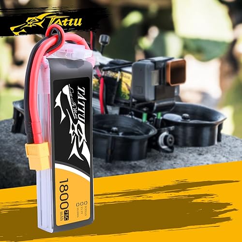 Miniatura 6 de Tattu LiPo Batería 1800mAh 75C 3S 11.1V con enchufe XT60 para helicóptero RC avión drones FPV