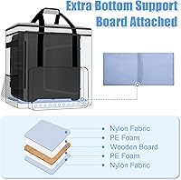 Vista 4 de CURMIO Funda de transporte de PC de doble capa, bolsa de viaje para computadora de escritorio para chasis de PC, teclado, mouse y auriculares, solo