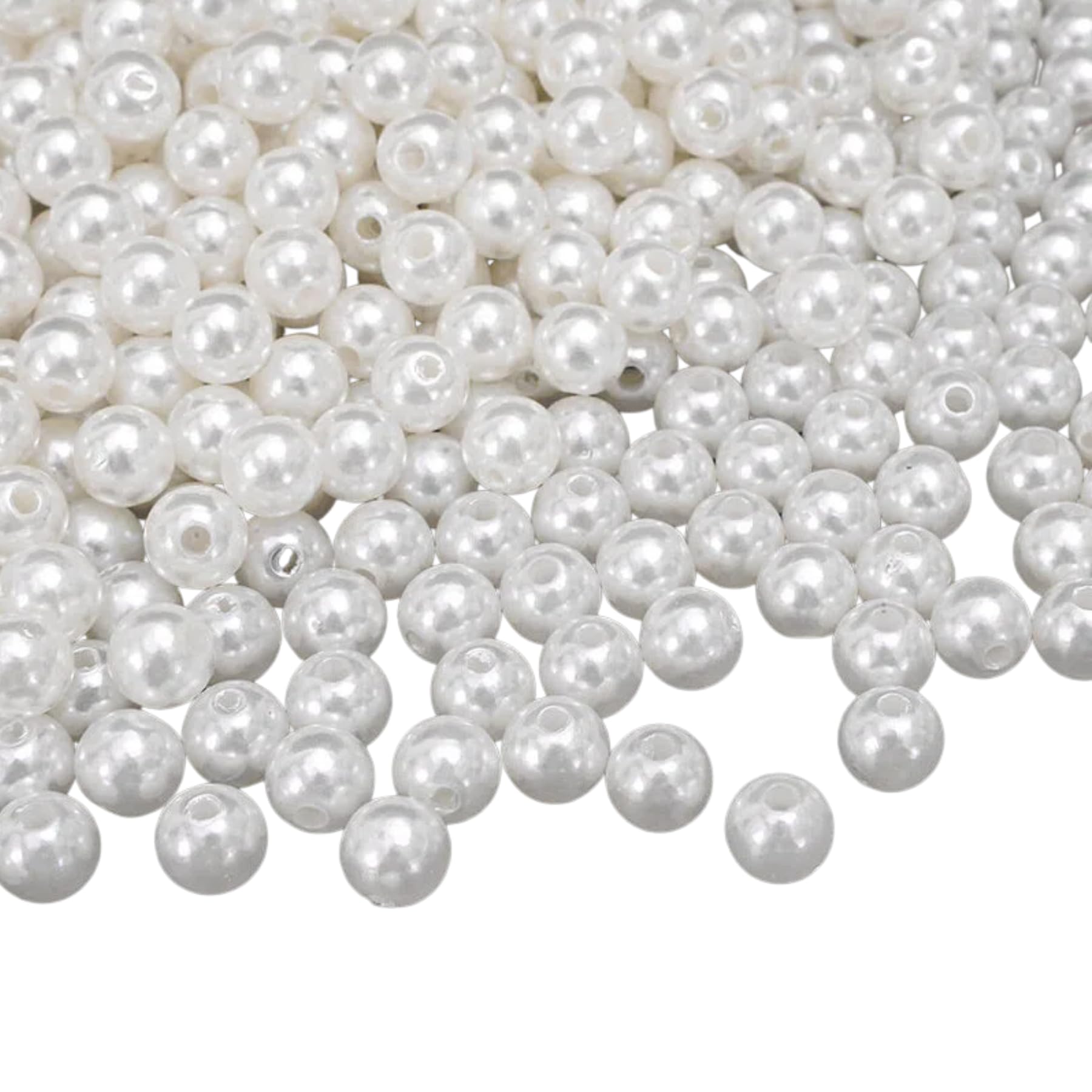 Fiozroor 200Pieces White Pearl Beads Pearls for Crafting 8MM