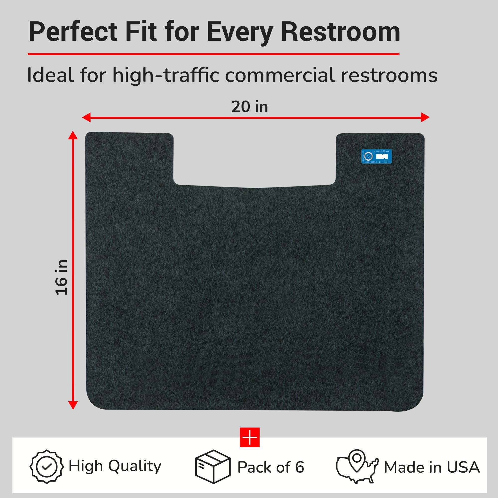 Disposable Commode Mats, Time in Service Monitor, Odor Eliminating, Non-Slip Adhesive, Case of 6, Charcoal — Amazon image 3