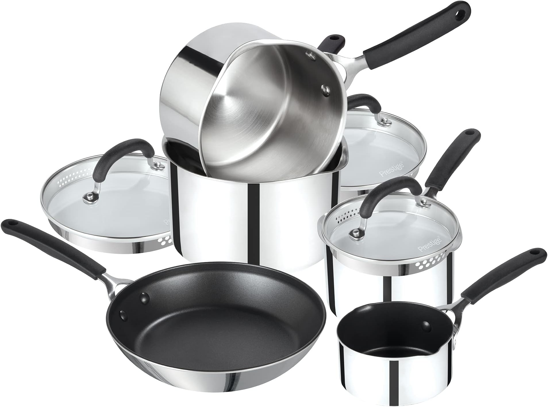 Prestige Made To Last Stainless Steel Pan Set Non Stick 5 Piece
