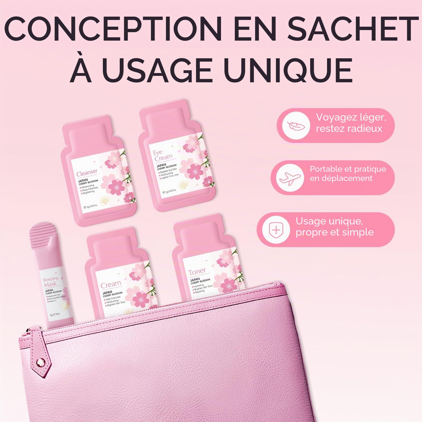 Sakura Kit de Soin du Visage Hydratant 13 pièces avec Nettoyage du Visage, Crème pour les Yeux, Sérum, Crème, Baume à Lèvres, Masque, pour les Soins de Jour et de Nuit