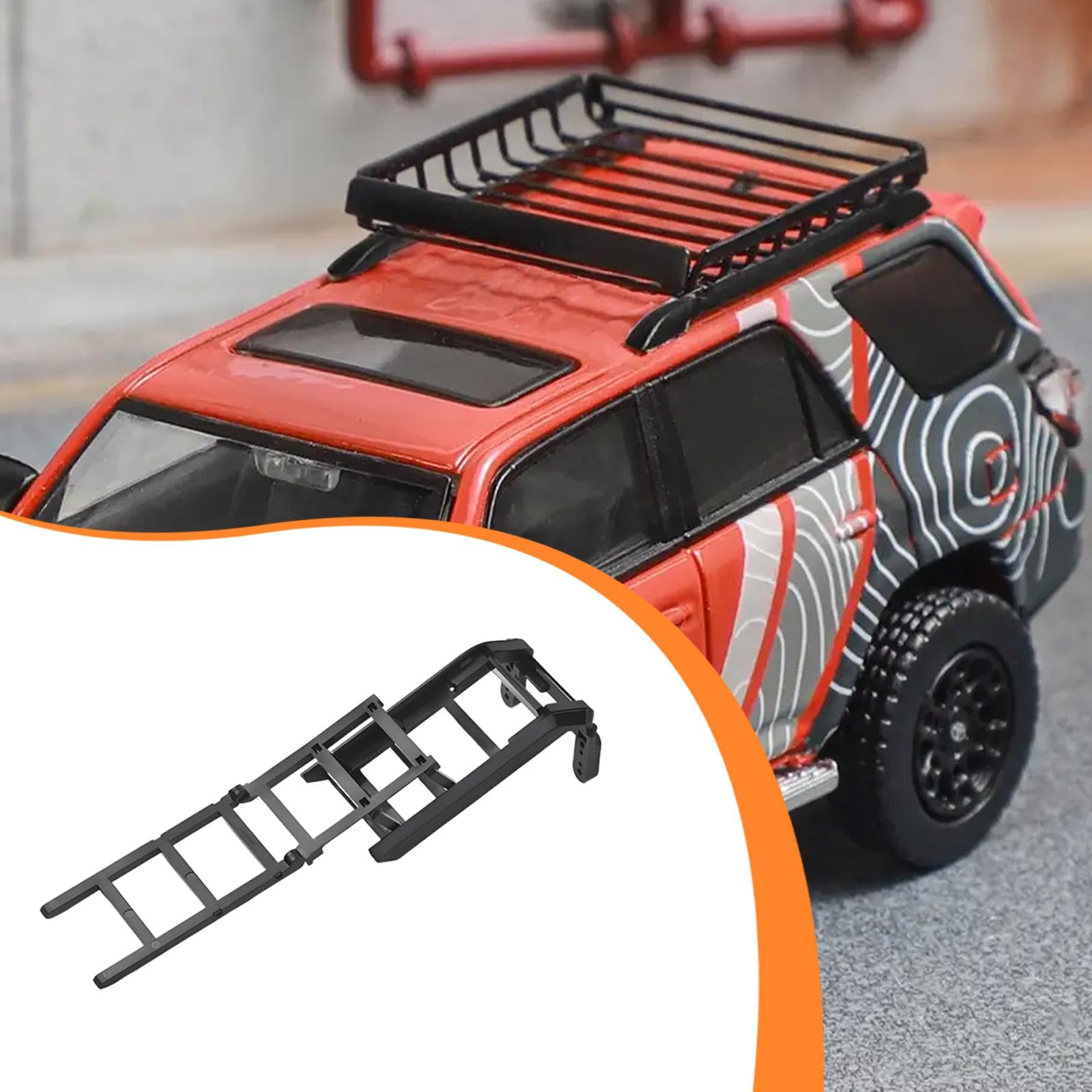Fenteer Escaleras para Coche RC Crawler 1/10, miniescaleras, modificación, simulación, Mejora del Rendimiento, Accesorios de Bricolaje, Escalera para, Negro, Style B