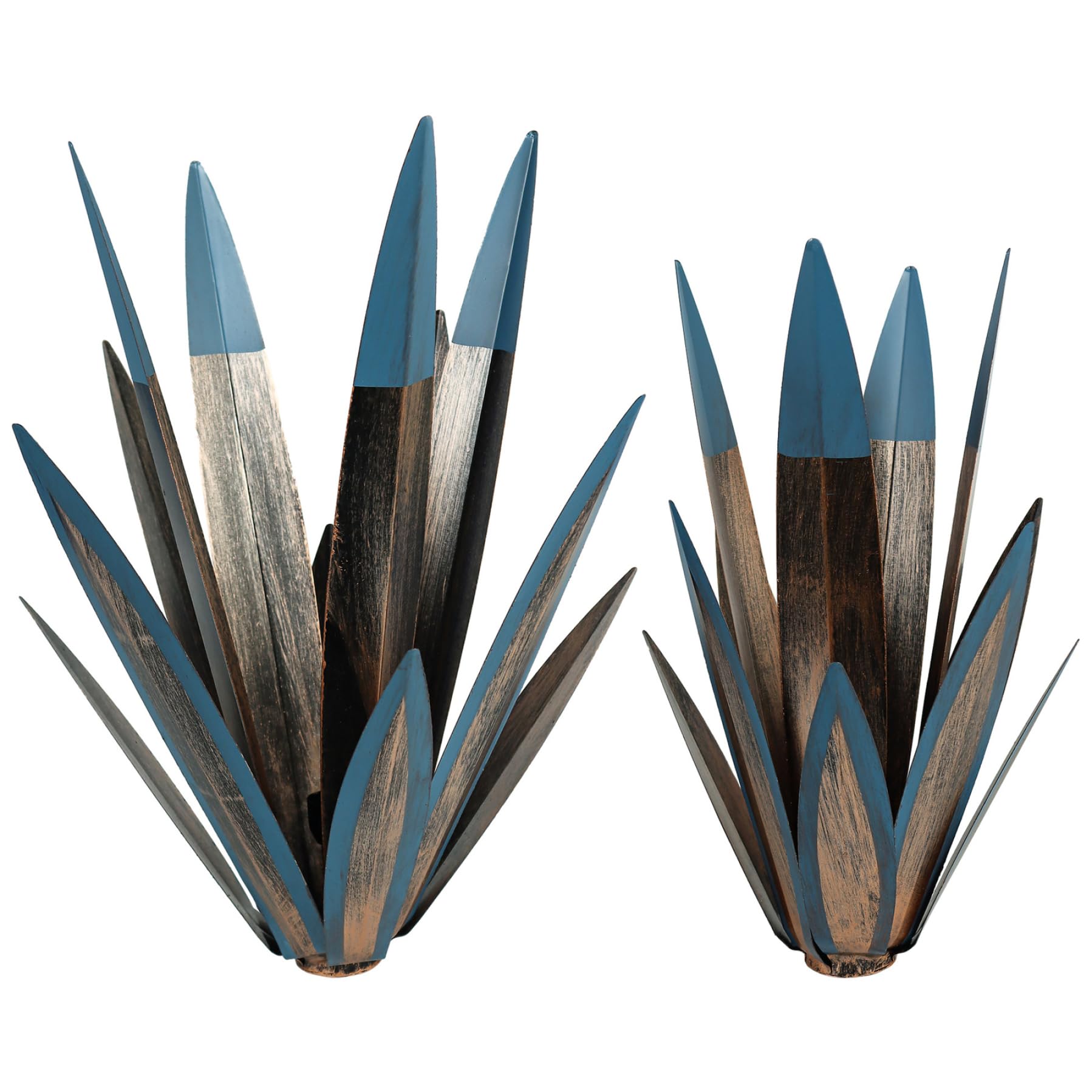 Lampe de jardin solaire agave en métal pour illuminer vos soirées d'été en terrasse, lot de 2