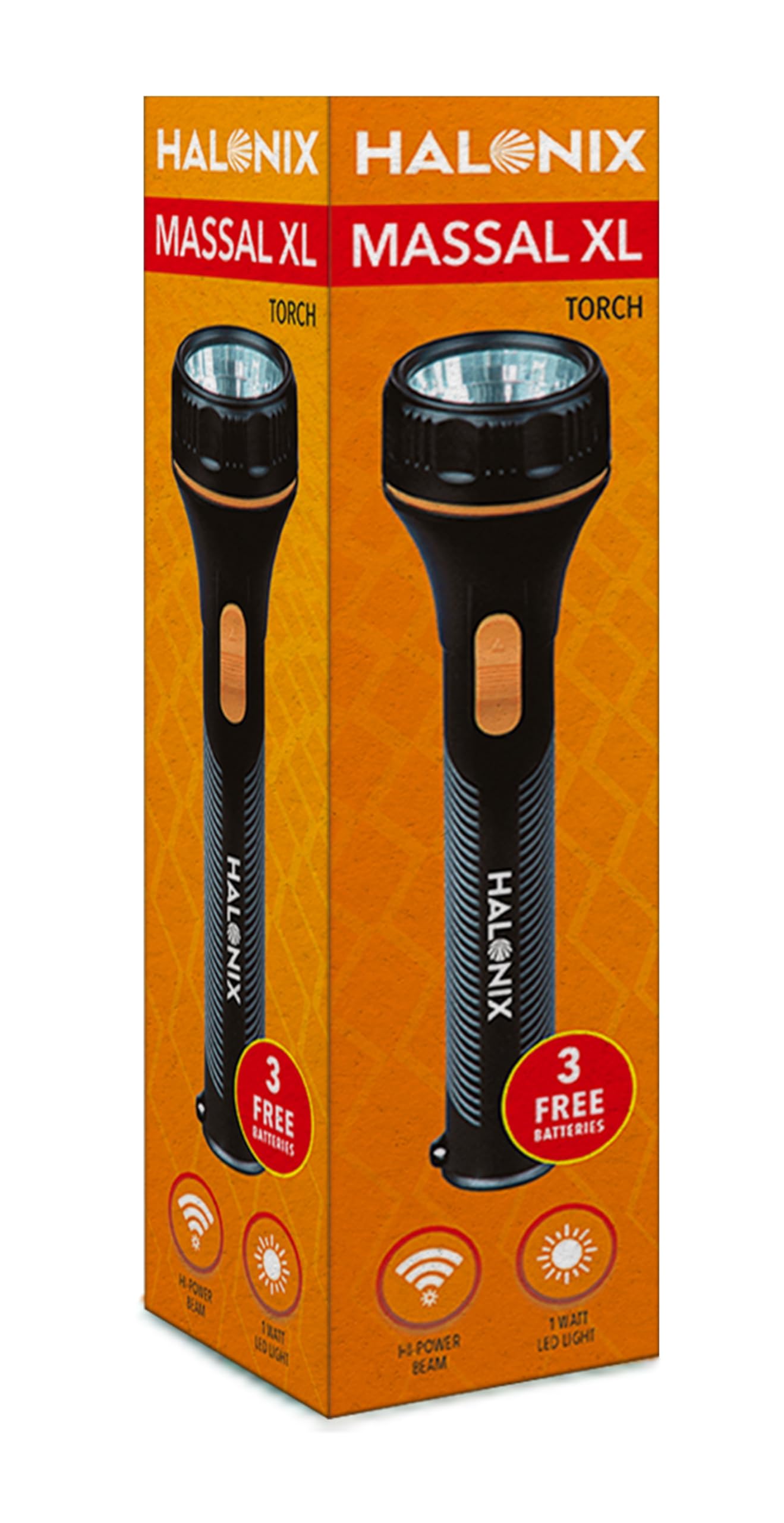 Halonix Massal XL 1W Led Torch Light | Super Bright White LED Flashlight | Bright Flashlights for Emergencies and Camping Gear | Flash Light with AA Batteries Included | Pack 1-image-32