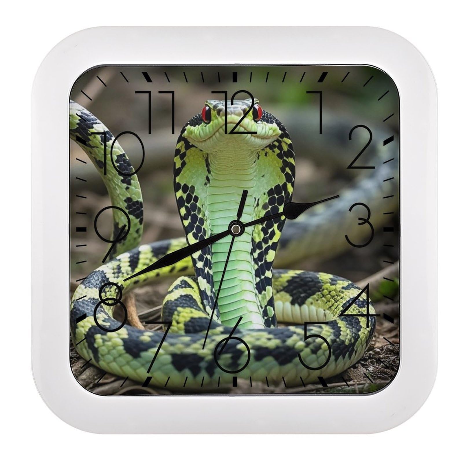 Horloge murale carrée Cobra silencieuse avec mécanisme à quartz précis à piles