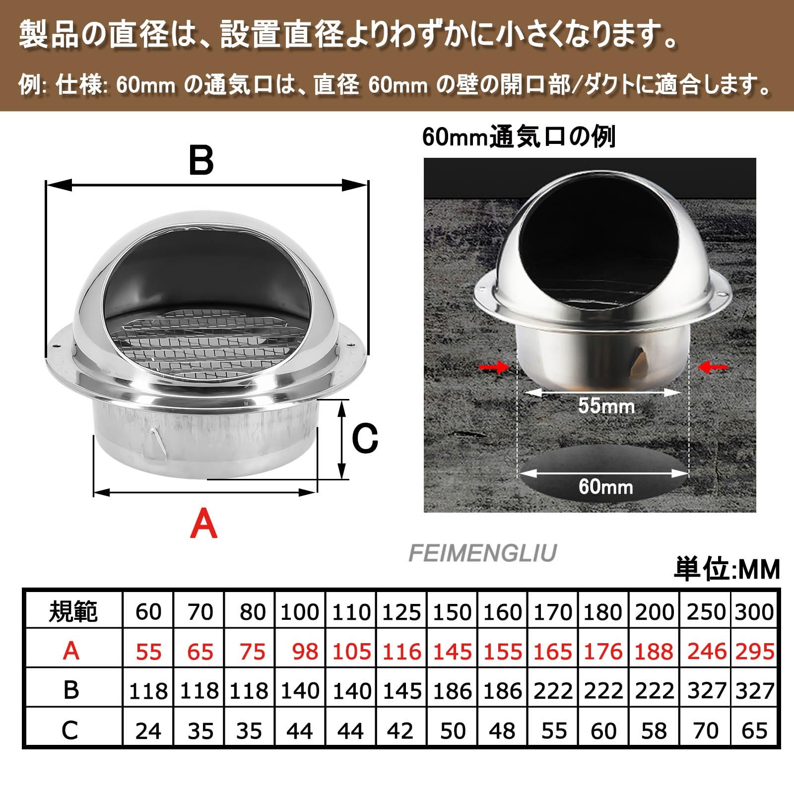 Amazon.co.jp: 換気口 通気口 通気カバー 屋外 壁 換気口 排気フード