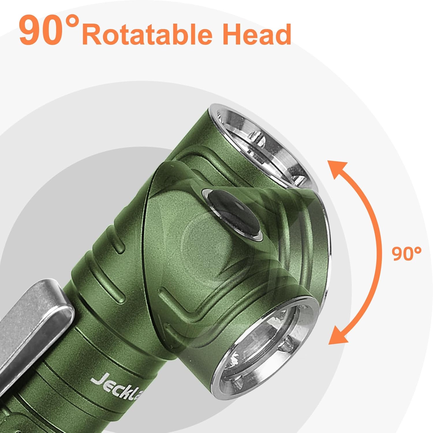 90 Degree EDC Flashlight, 1200 High Lumens Magnetic Flashlight with Clip, 6 Modes Rechargeable Led Headlamp, Pocket Tactical Flashlight for Working, Camping（Battery Included）