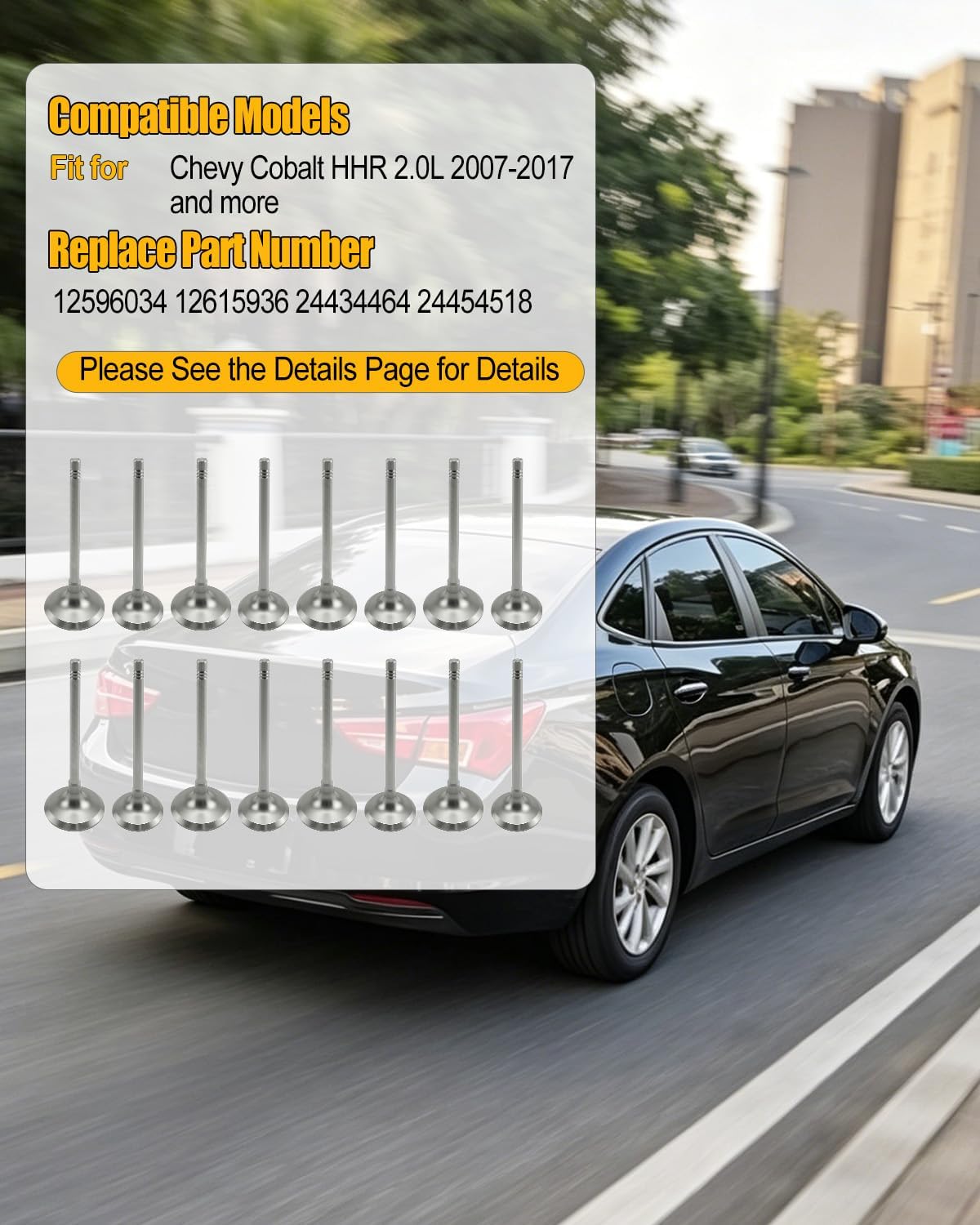 Engine Intake Valves Kits Fit for Buick Lacrosse Regal 2.0 2.4L Engine Chevy Equinox Captiva Sport GMC Terrain 2007-2017, Engine Valves Set Replace 12596034 12615936 24434464 24454518 90537239