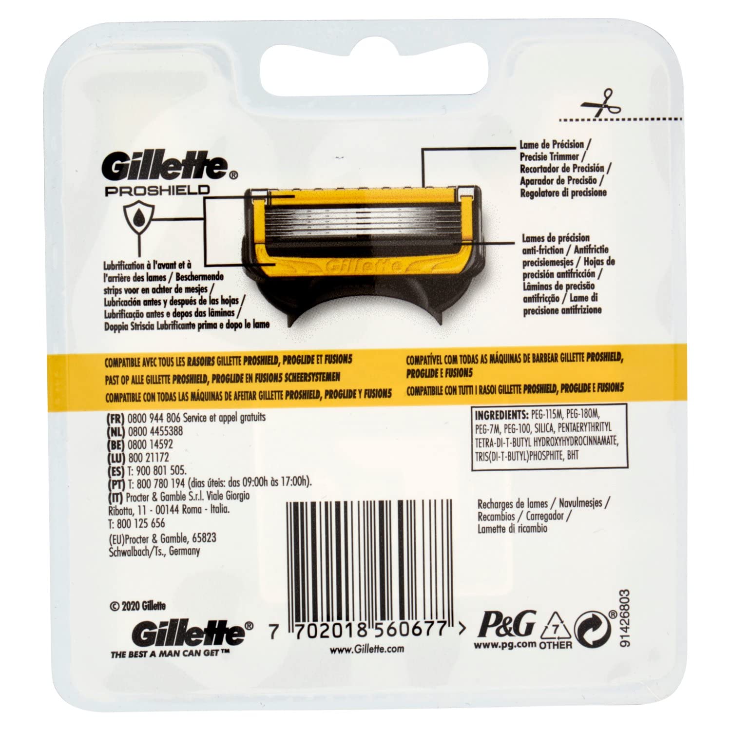 Gillette Rec Proshield 4 (Packung mit 4)