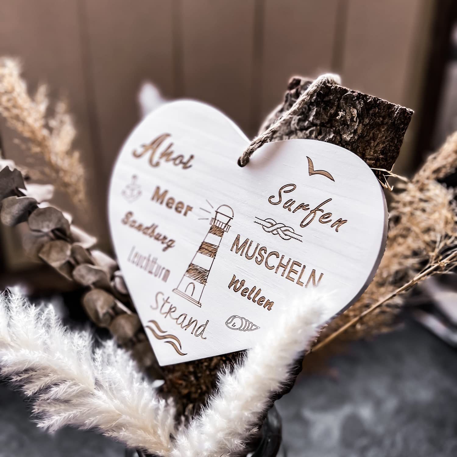 Mappamondo di alta qualità 100% Emotion, cuore in legno con incisione, cuore vintage con gatti, decorazione vintage, stile shabby chic, regalo per gli amanti dei gatti