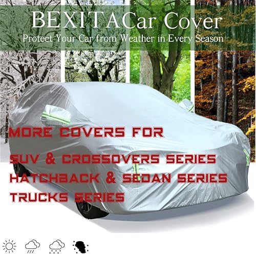 Miniatura 7 de Funda impermeable para automóvil BEXITA para todo tipo de clima, cubierta completa para automóvil para exteriores e interiores, para sedán (hasta