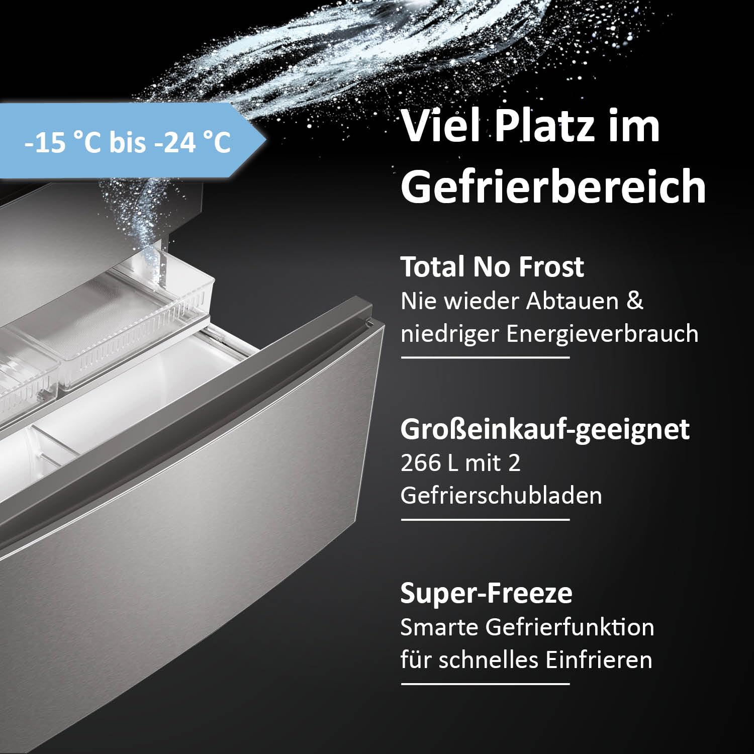 Haier French Door Kühl-Gefrierkombination I 91 cm Breite, 601 L I French Door Kühlschrank mit Eiswürfelspender, Wi-Fi & No Frost I Doppeltür Kühlschrank mit Gefrierfach I FD SERIE 7 PRO HFW7918EIMB