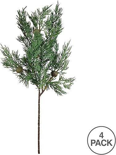 Miniatura 4 de Vickerman - Guirnalda de Navidad artificial de pino de cedro, 72.0in, color verde