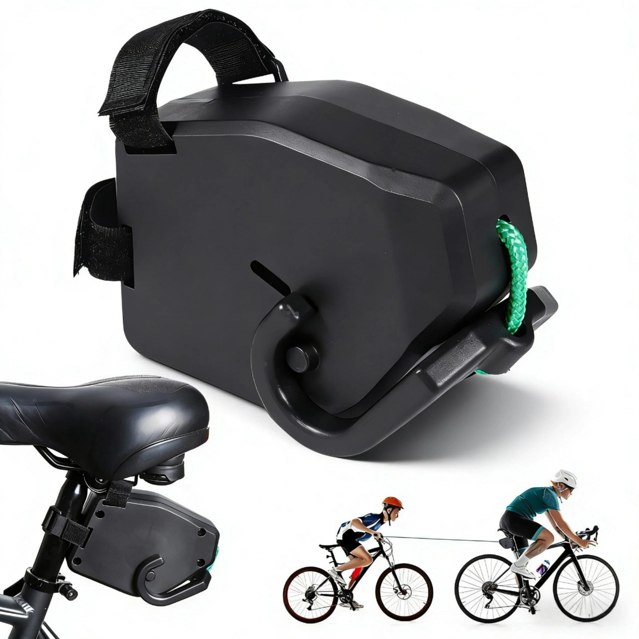 Barre de Traction Vélo Enfant 2,5 m Noir avec Serre-câbles Nylon