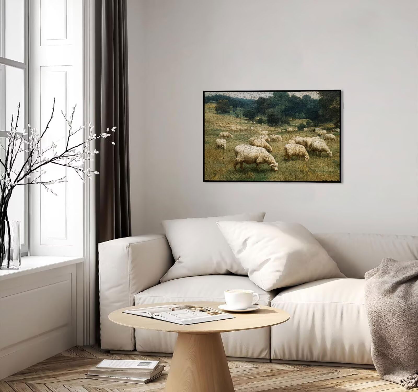 Schafe Wiese Puzzle 6000 Teile, Puzzle für Erwachsene, Erwachsene Teenager Heimaktivität Herausfordernde Familienaktivitätsspiele, Klassische Puzzles Als Geschenk und Wanddekoration R3KH-926