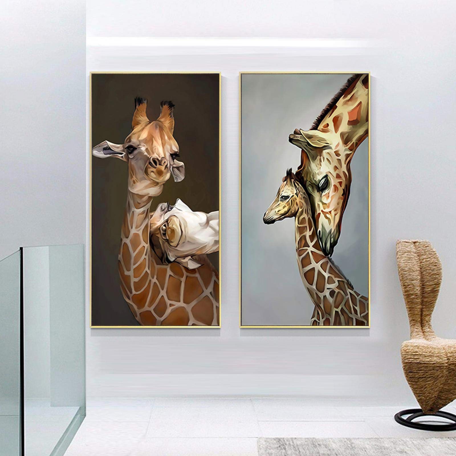 Amazon｜キャンバス絵画壁画キリンアートポスターとプリント動物の絵