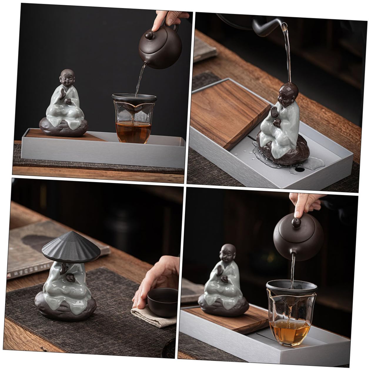 Infusore per Tè in Ceramica Statuetta, Filtro Delicato e Resistente, Decorazione da Tavolo per Appassionati di Tè e Domestico