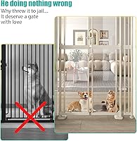 Vista 3 de Puerta para gatos extra alta de 74 pulgadas de alto, apertura de 33.85-42 pulgadas de ancho. Cierre automático y diseño de montaje a presión sin