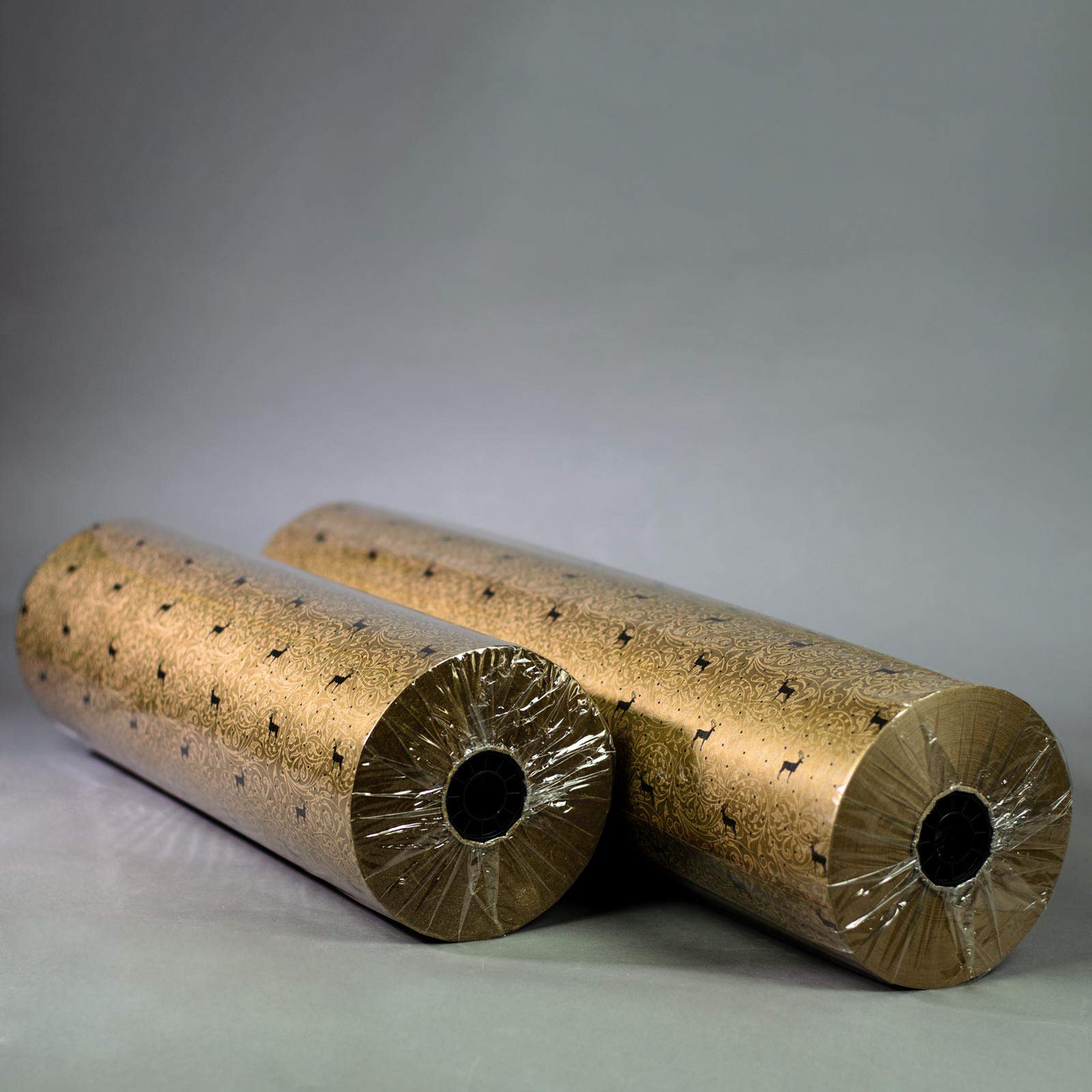 Geschenkpapier große Rolle XXL Goldglanz mit Ornamenten 70 cm x 250 m | 60 g/m² Weihnachtspapier (FSC) | HUTNER