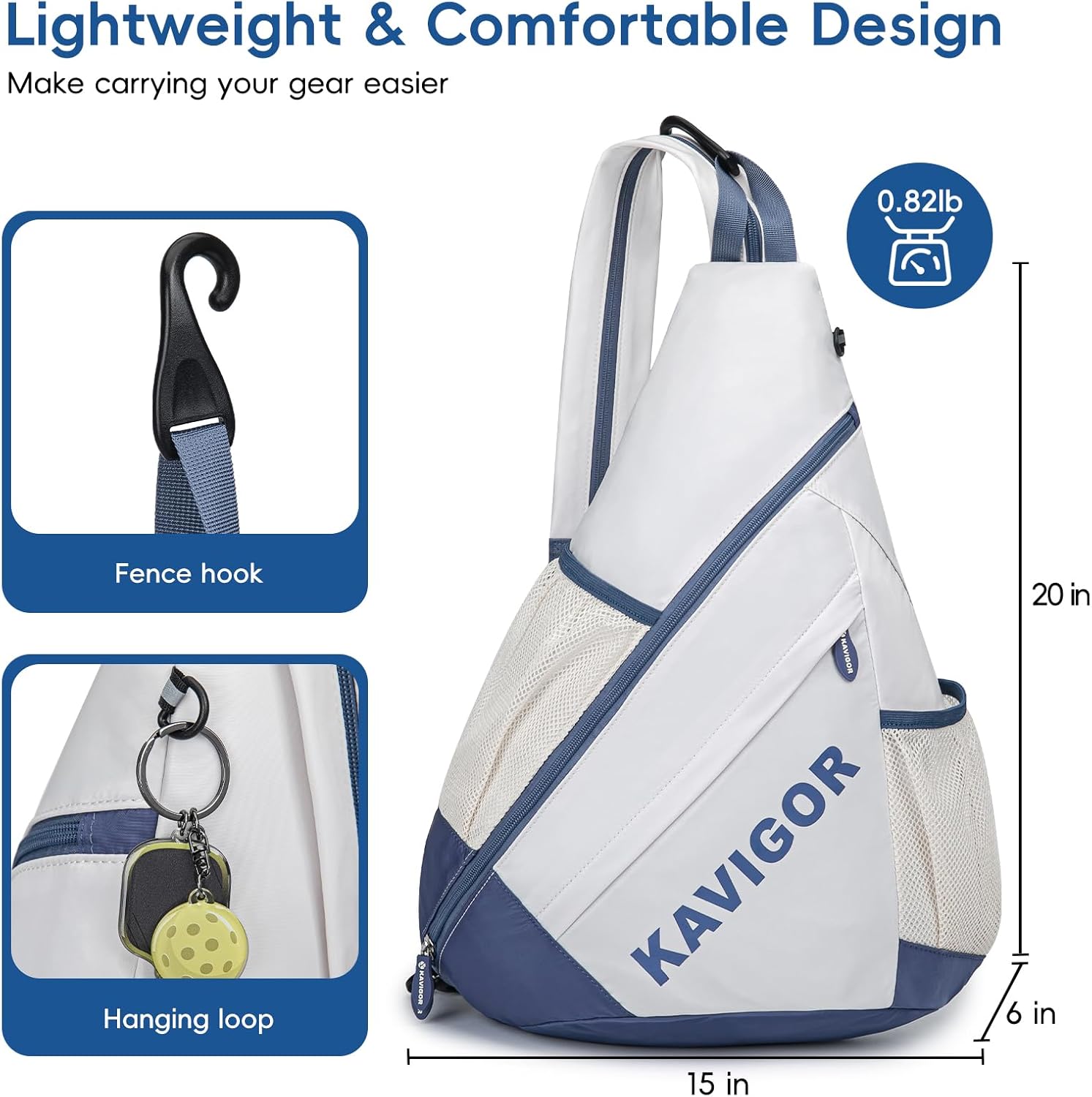 2025 Pickleball Sling Bag, Convertible Ultra-Light Backpack with Skin-Soft Fabric & Wet/Dry Pocket, Fits 4 Paddles + Gear - Image 5