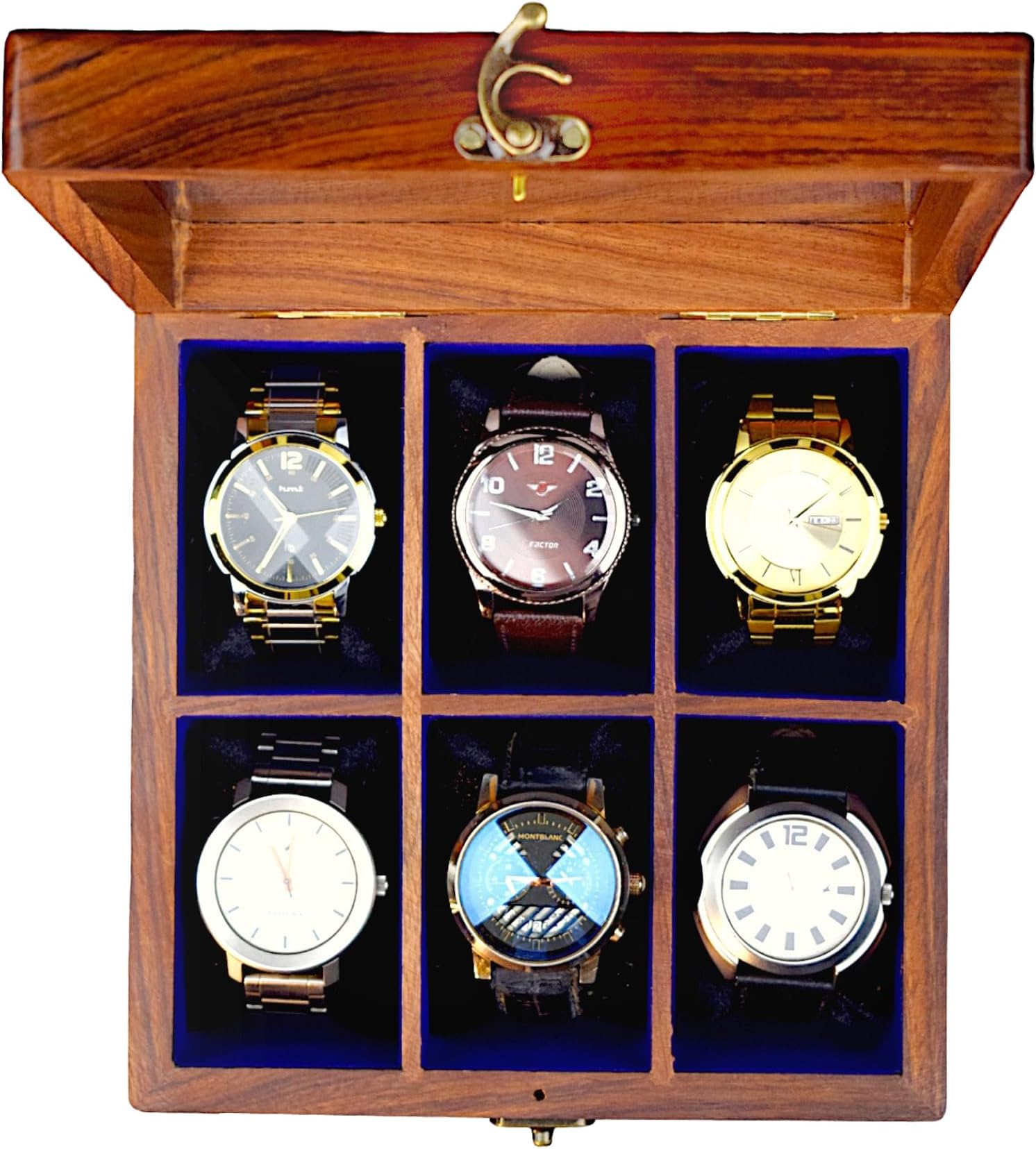 Royal Craft Expertise Watch Box For Men, Wooden Watch Boxes, Watch Case Box For Men Women,Watch Box Organizer With Hinged Lid,Watch Box For Women,Organizer Box Display Case,Father's Day Gift (Brown)