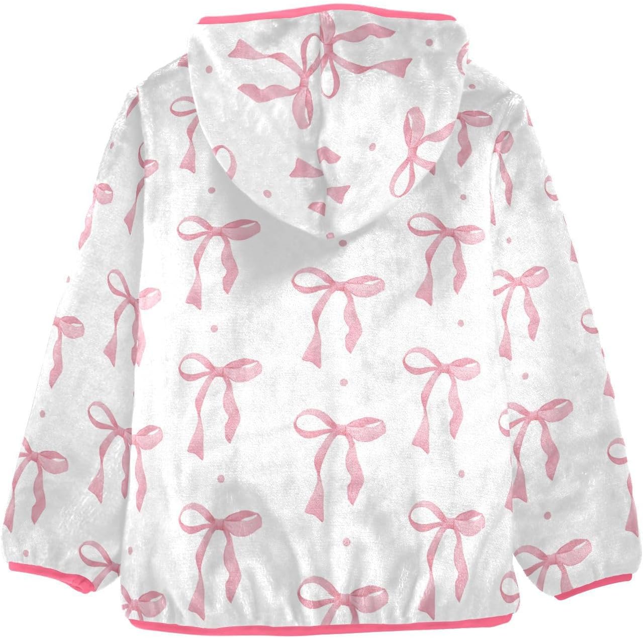 Girls Hoodie Outfit Pink Bow1 Zipper Sweatshirt Coat Fleece Jacket for Kids 3-10T