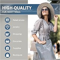 Vista 5 de Silver Merchandise - Bolsas de plástico para compras, paquete de 100 unidades de 12 x 18 pulgadas con 2 mil de grosor, asas troqueladas, perfectas