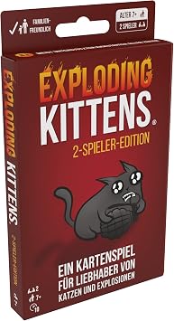 Asmodee Exploding Kittens 2-Player Edition | Basic Game | Party Game | Card Game | 2 Players | From 7+ Years | 10+ Minutes | German