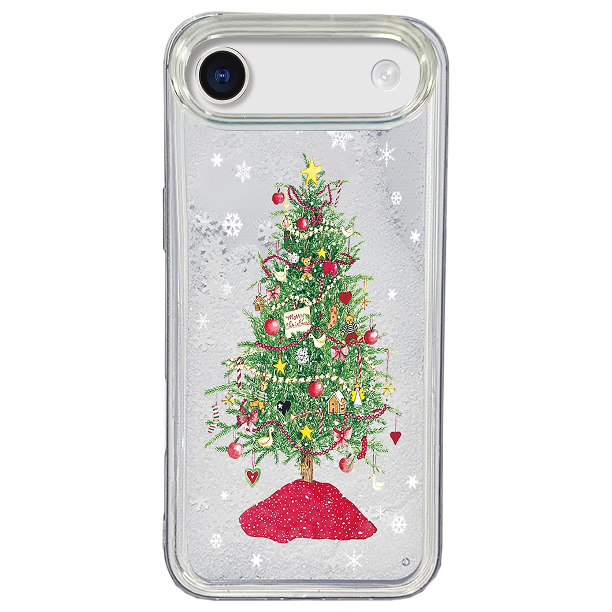 Coque iPhone 17 Pro sapin de Noël avec flocon de neige flottant - 8