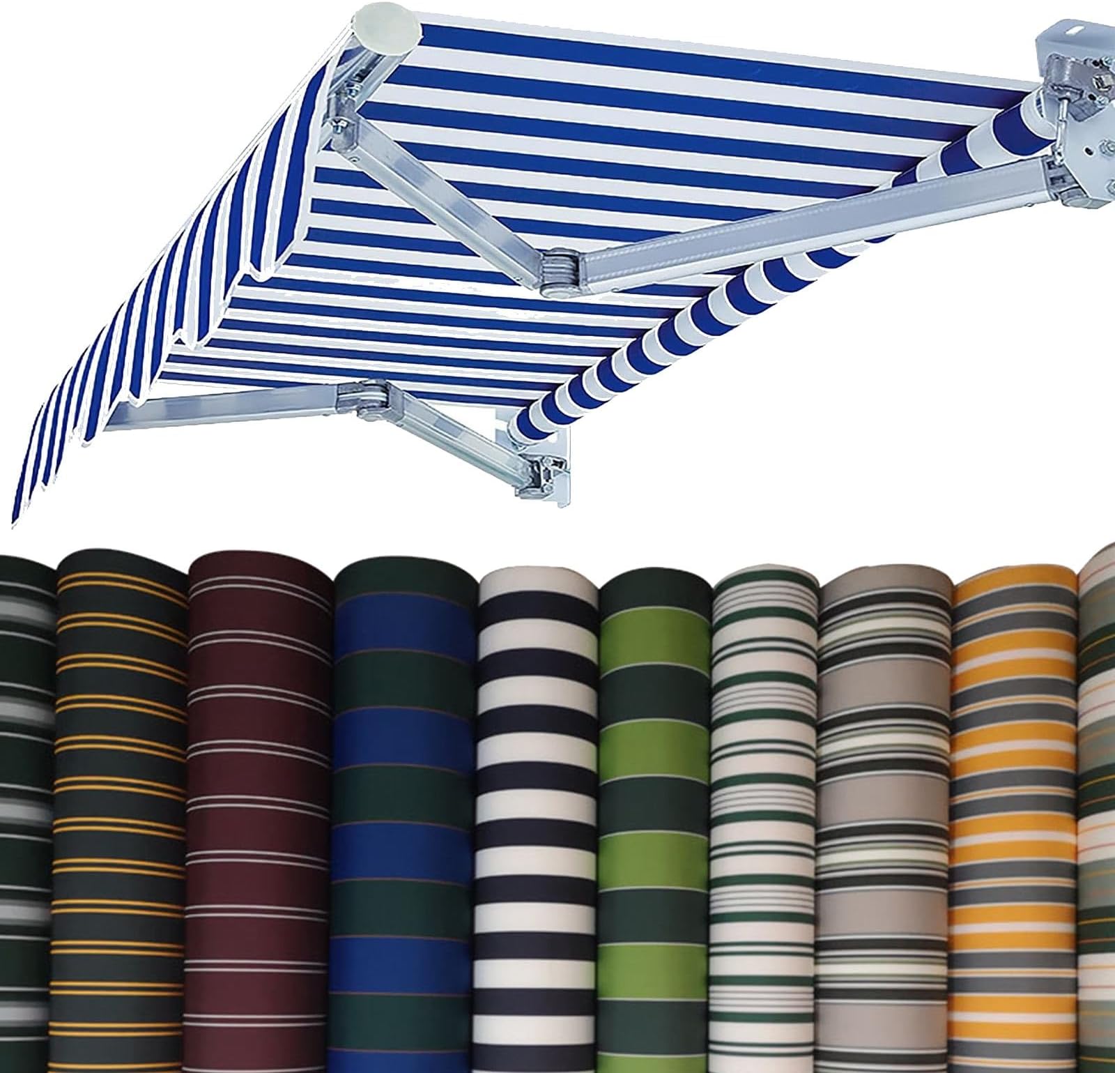 Retractable Patio Awning Replacement Fabric (Without Frame) 100% 280g Ployester Exterior Sun Shade Deck Window Cover, Door Sunshade Shelter Canvas w/Valance for Yard Deck Balcony(G,(8x5ft) 2.5x1.5m)