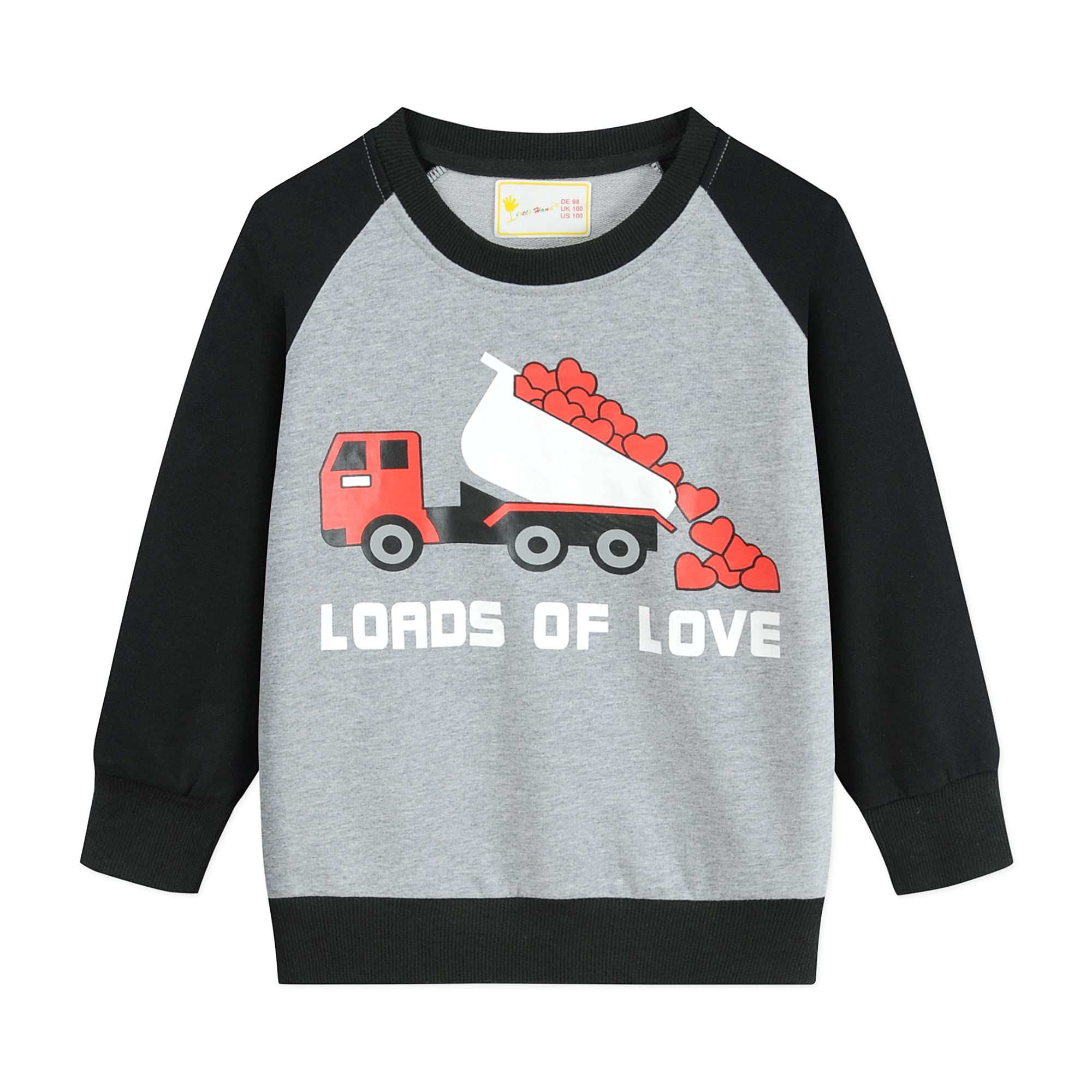 Little Hand Toddler Boys Dinosaur Sweatshirts Dump Truck Love Shirts Sport Pullover Active Shirt Kids 2-7 Years