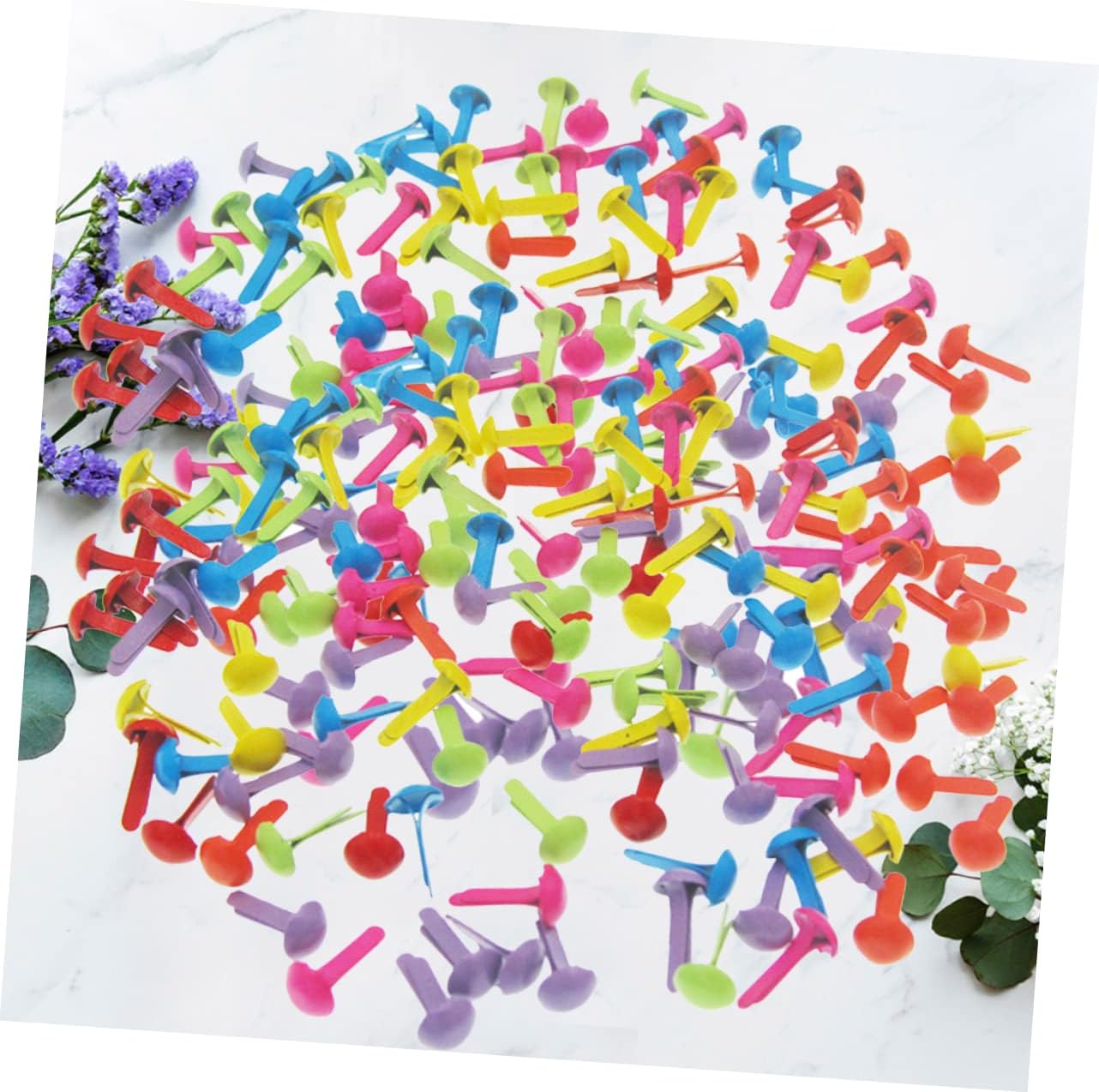 FIXOSHEE 2set Colorful Mini Brads for Crafts Round Paper Fasteners Iron Metal for Scrapbooking Handmade Projects Boys and Girls Crafting